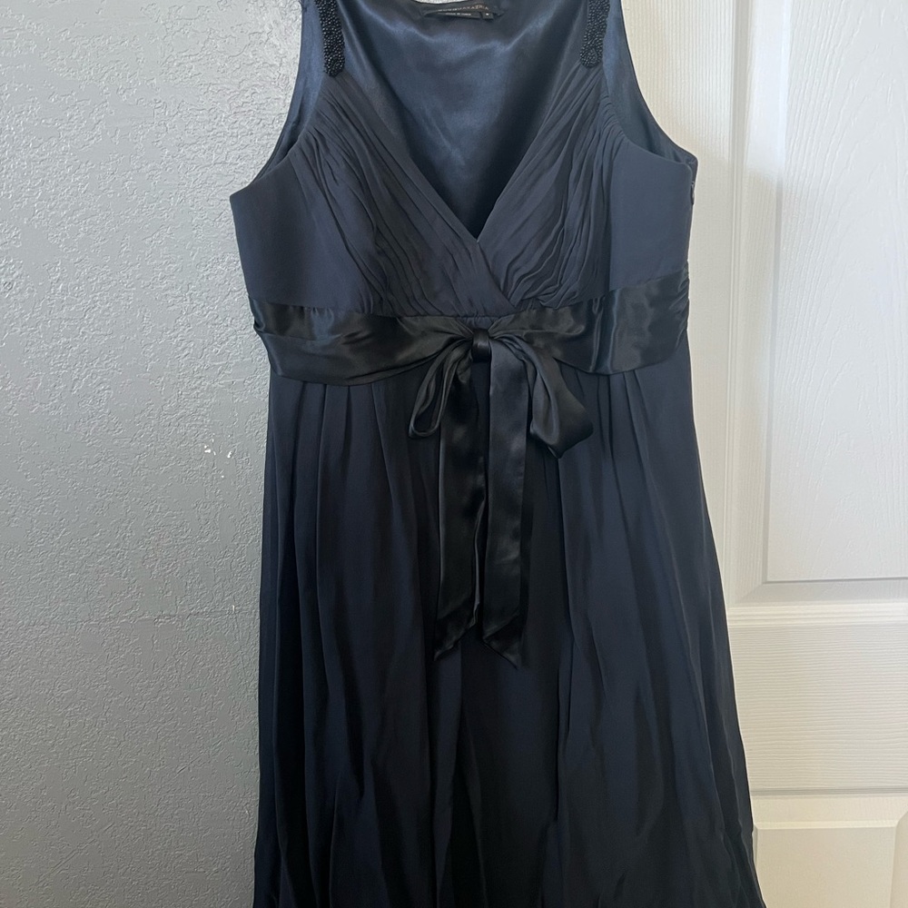 BCBGMaxAzria Dark Blue and Black Dress with Beaded Strap